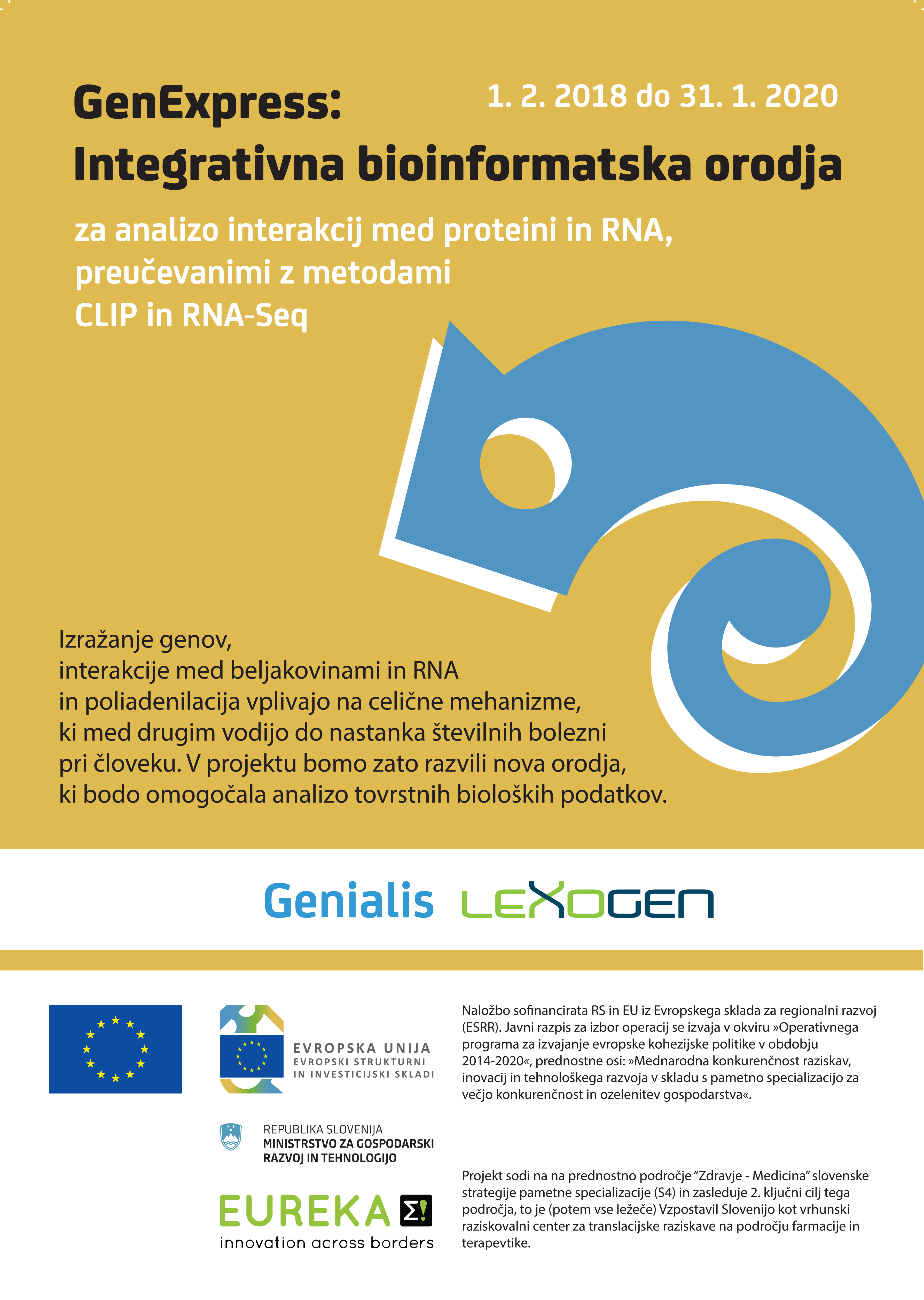 GenExpress: Integrativna bioinformatska orodja EUREKA poster banner