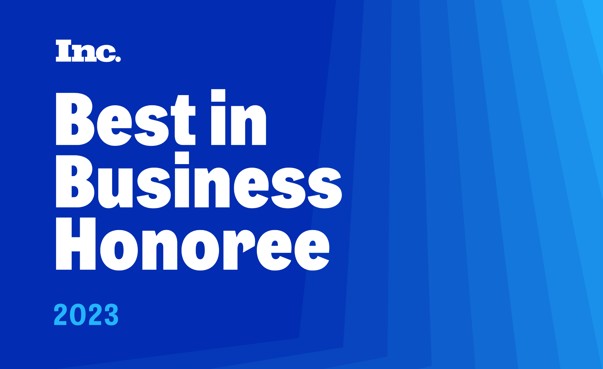 Inc. magazine Best in Business Honoree 2023 banner