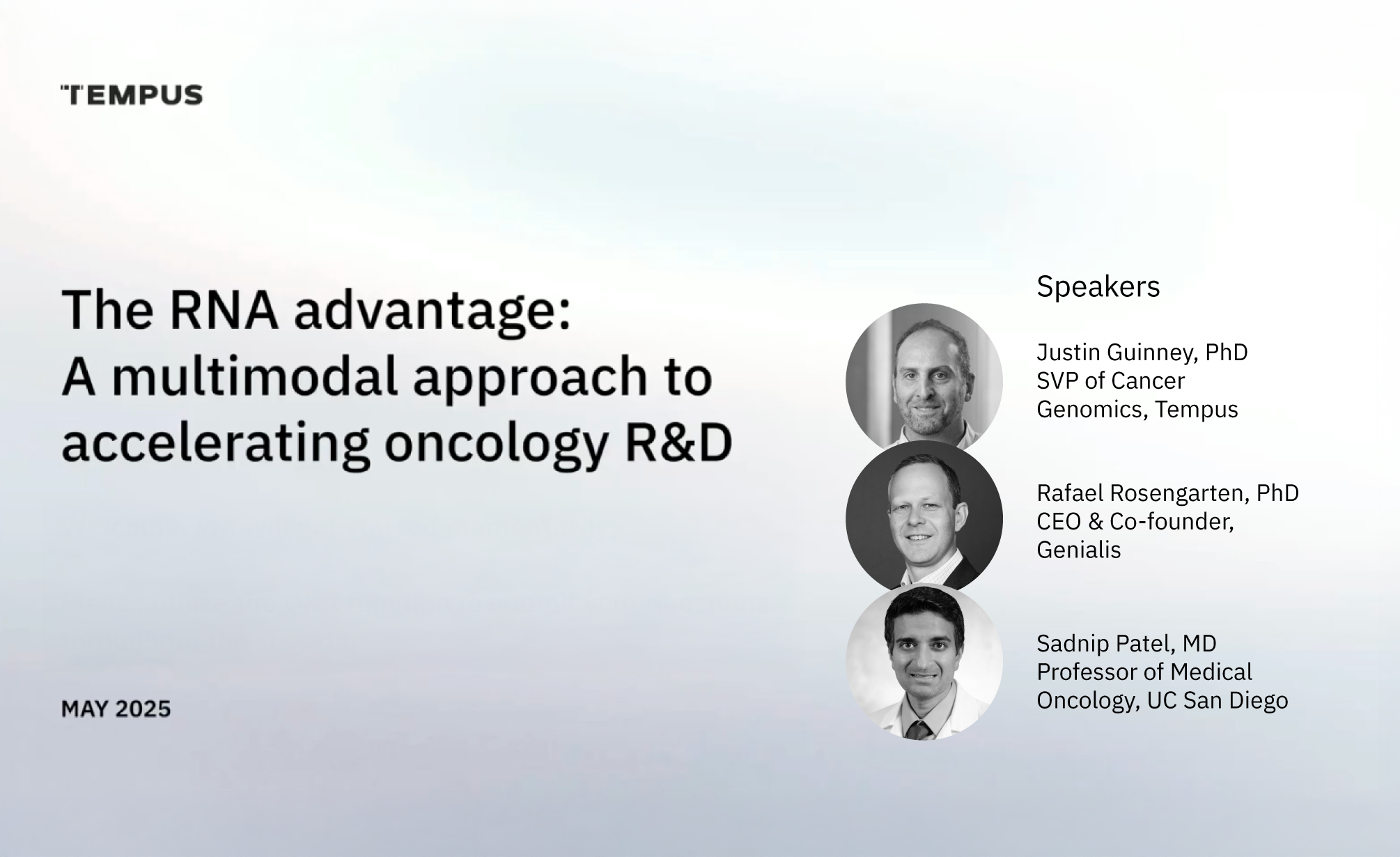 Advantages of RNA in oncology R&D - webinar cover image